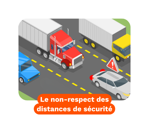 des voitures dans un bouchon qui ne respectent pas les distances de sécurité